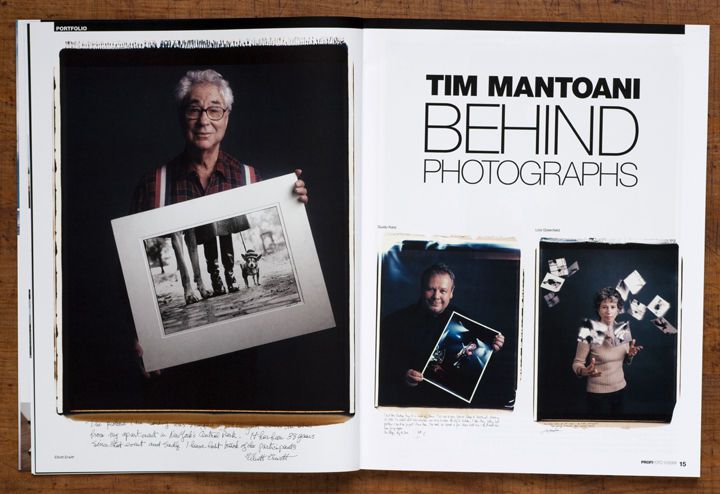 Magazine tearsheet of Mantoani's 'Behind Photographs'.